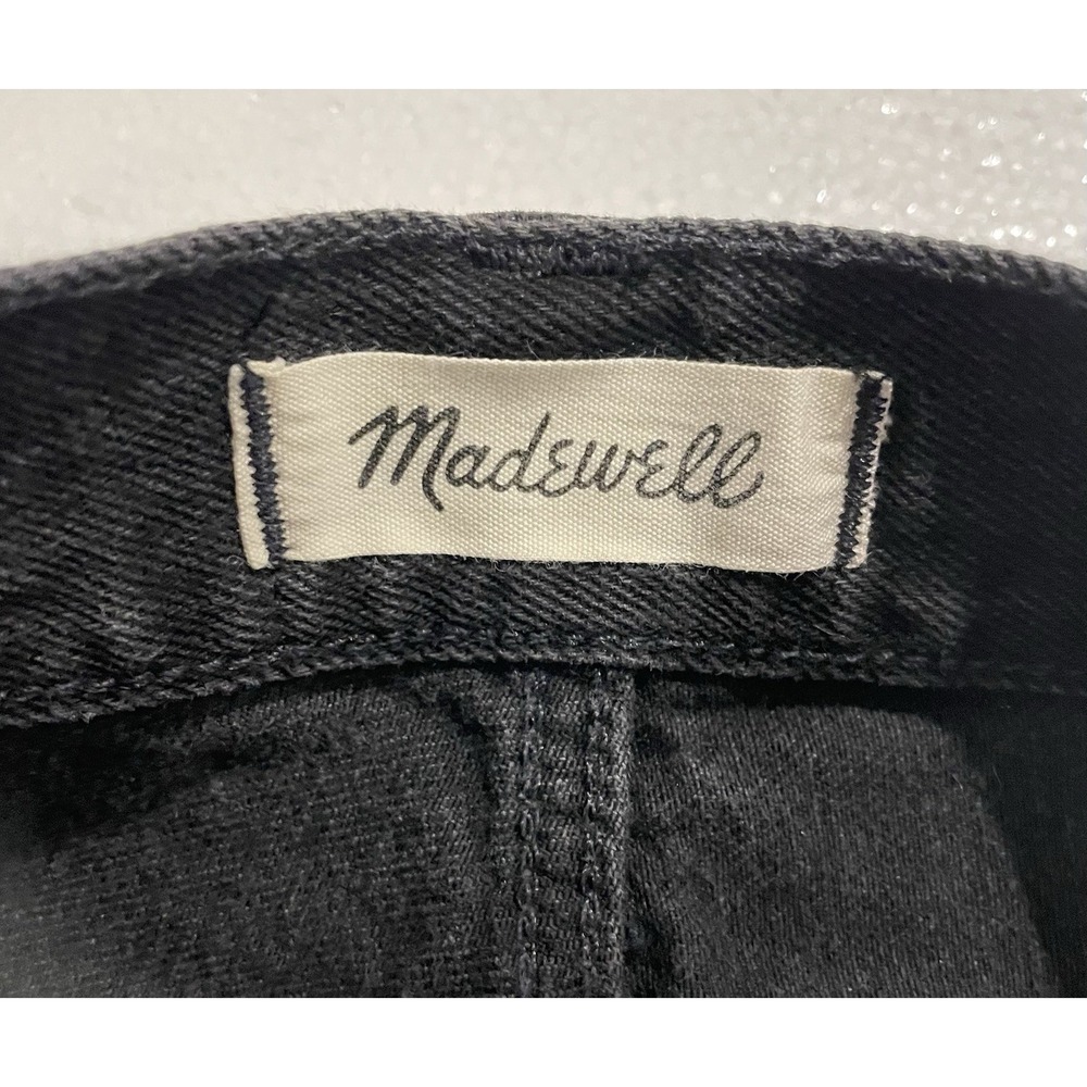 MADEWELL Black Rigid Denim A-Line Full Zip Front Mini Skirt Women's Size 30 - Picture 4 of 4